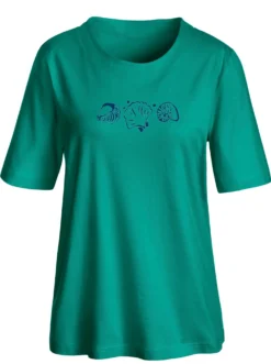 Kurzarmshirt mit Muschel-Druck