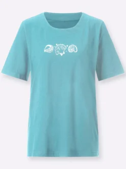 Kurzarmshirt mit Muschel-Druck