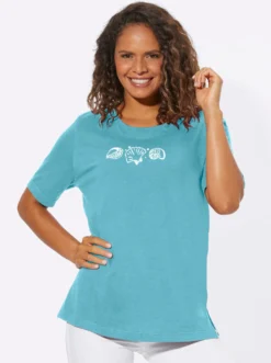 Kurzarmshirt mit Muschel-Druck