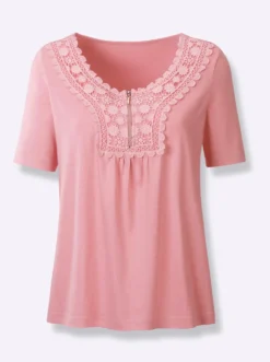 Kurzarmshirt mit Stickerei