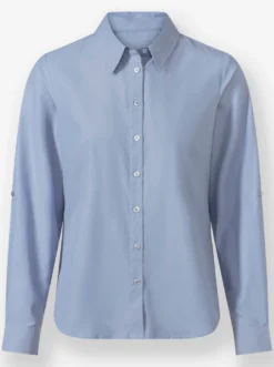 Langarm-Bluse im Baumwoll-Polyester-Mix
