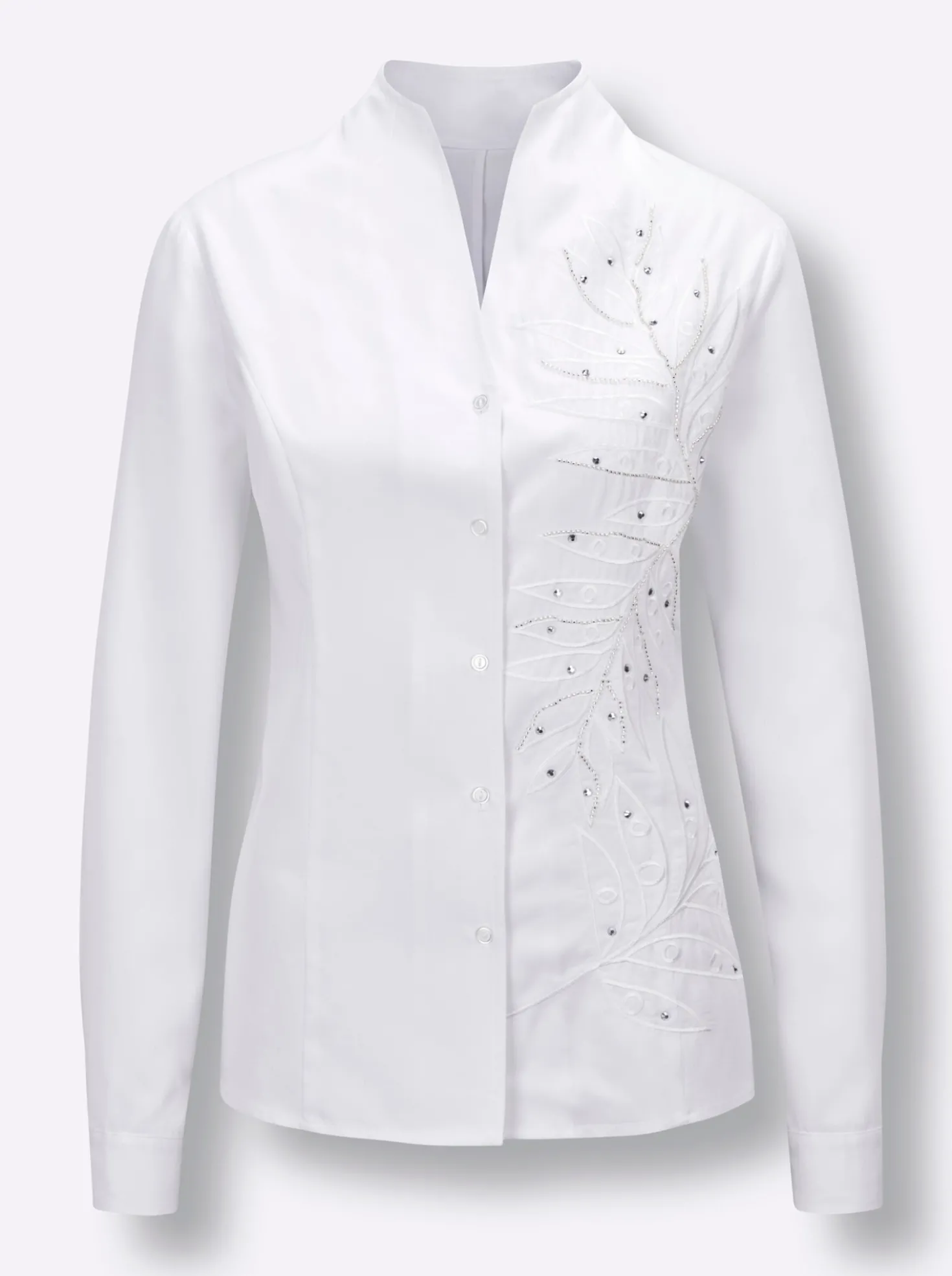 Langarm-Bluse mit Glitzersteinchen