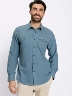 Langarmhemd in Flanell-Qualität mit Wolle