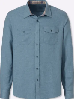 Langarmhemd in Flanell-Qualität mit Wolle