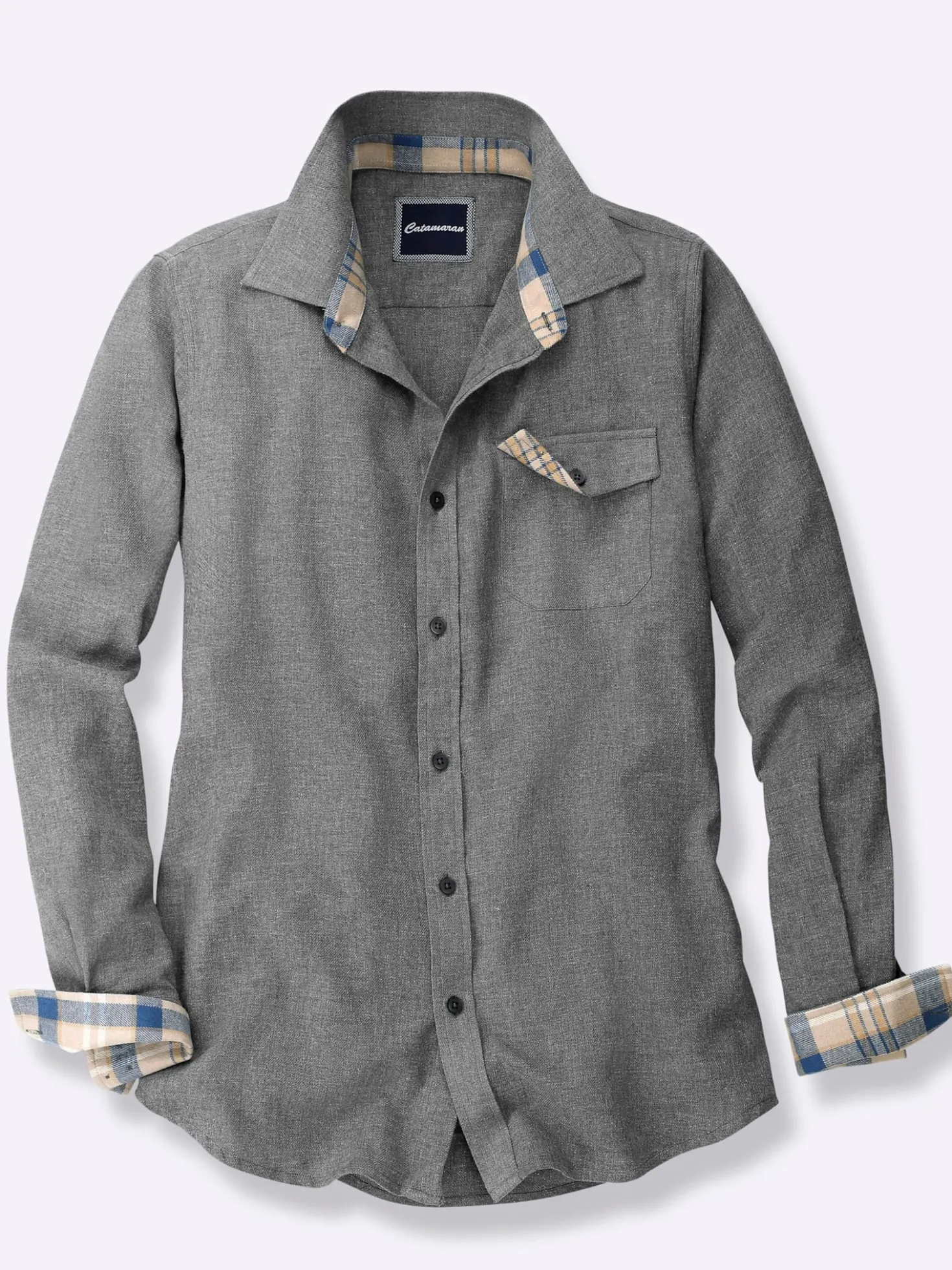 Langarmhemd in Flanell-Qualität mit Wolle