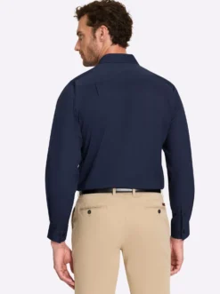 Langarmhemd in Popeline-Stretch