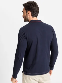 Langarm-Poloshirt aus reiner Baumwolle