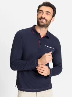 Langarm-Poloshirt aus reiner Baumwolle