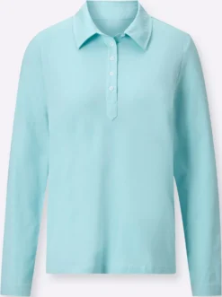 Langarm-Poloshirt in reiner Baumwoll-Qualität