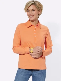 Langarm-Poloshirt in reiner Baumwoll-Qualität