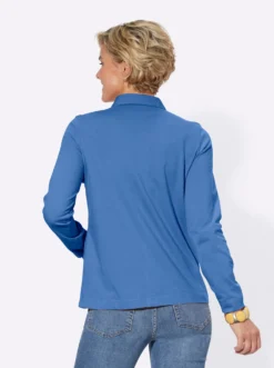 Langarm-Poloshirt in reiner Baumwoll-Qualität