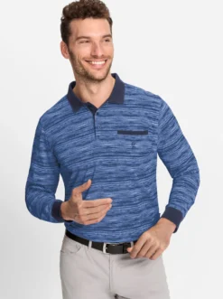 Langarm-Poloshirt , temperaturausgleichend und bügelfrei