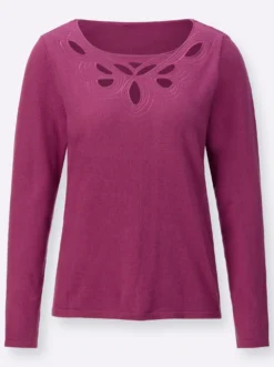 Langarm-Pullover edle Mischung mit Viskose und Modal