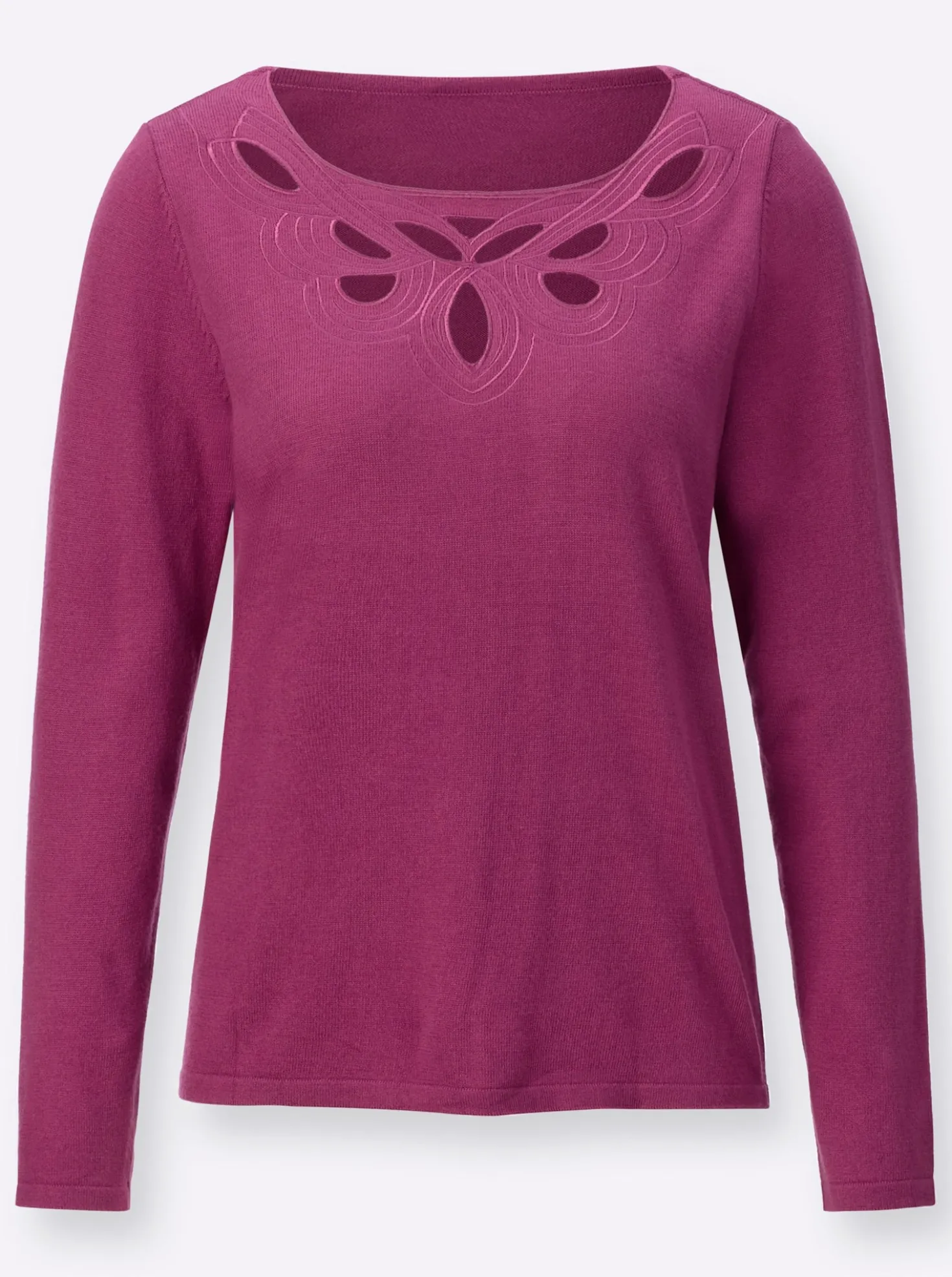 Langarm-Pullover edle Mischung mit Viskose und Modal