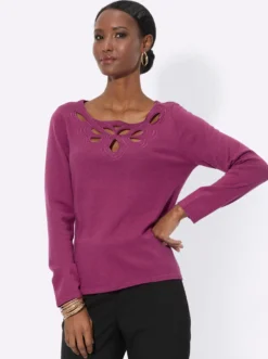 Langarm-Pullover edle Mischung mit Viskose und Modal