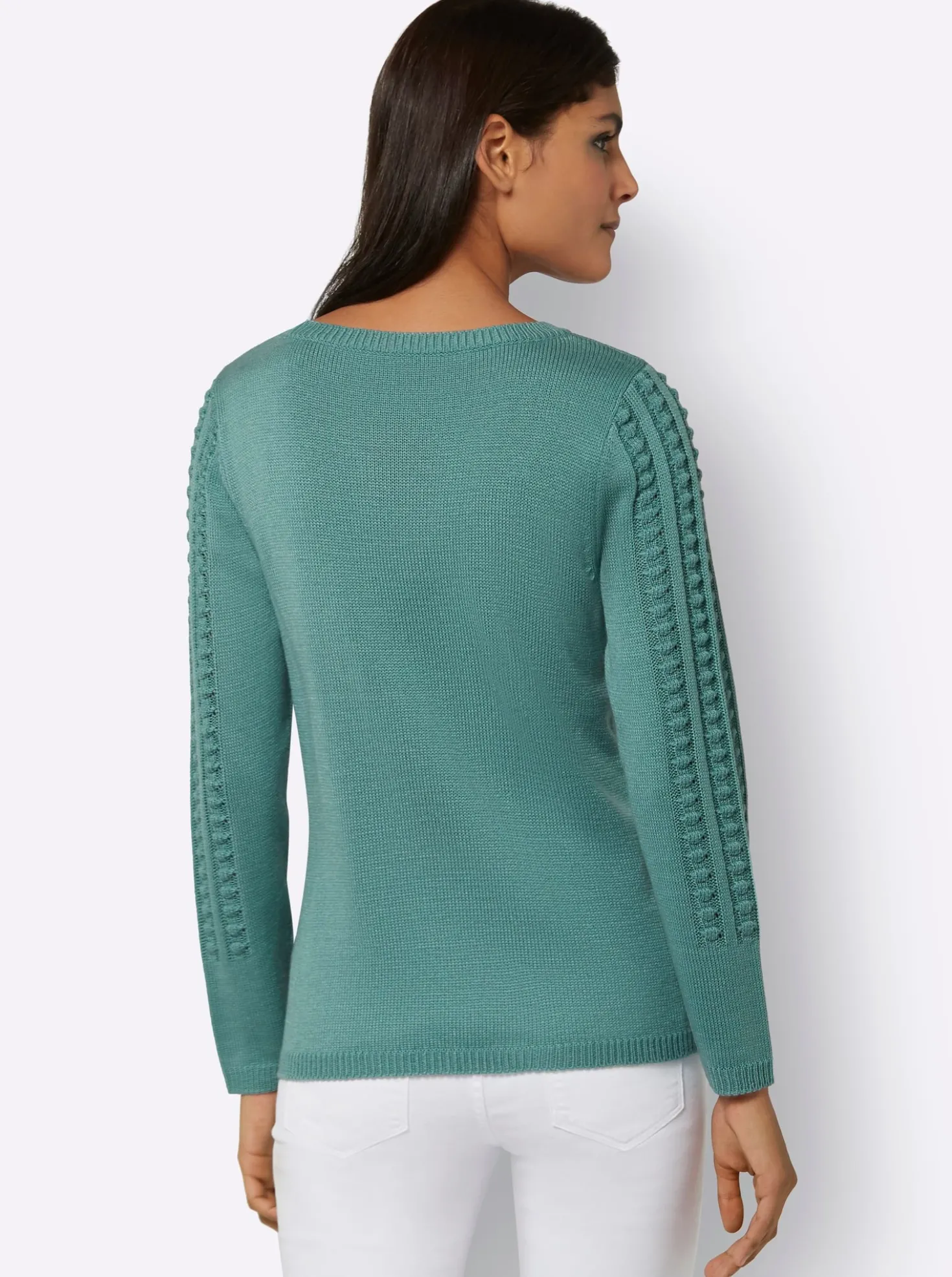 Langarm-Pullover mit 3D-Strickmuster