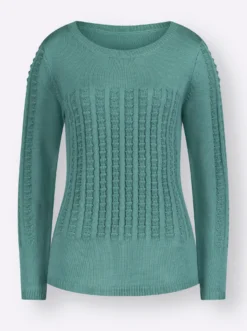 Langarm-Pullover mit 3D-Strickmuster