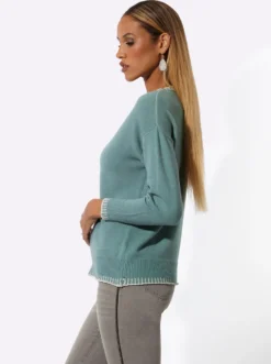 Langarm-Pullover mit Glanzgarn