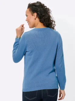 Langarm-Pullover mit Metallplättchen-Applikationen