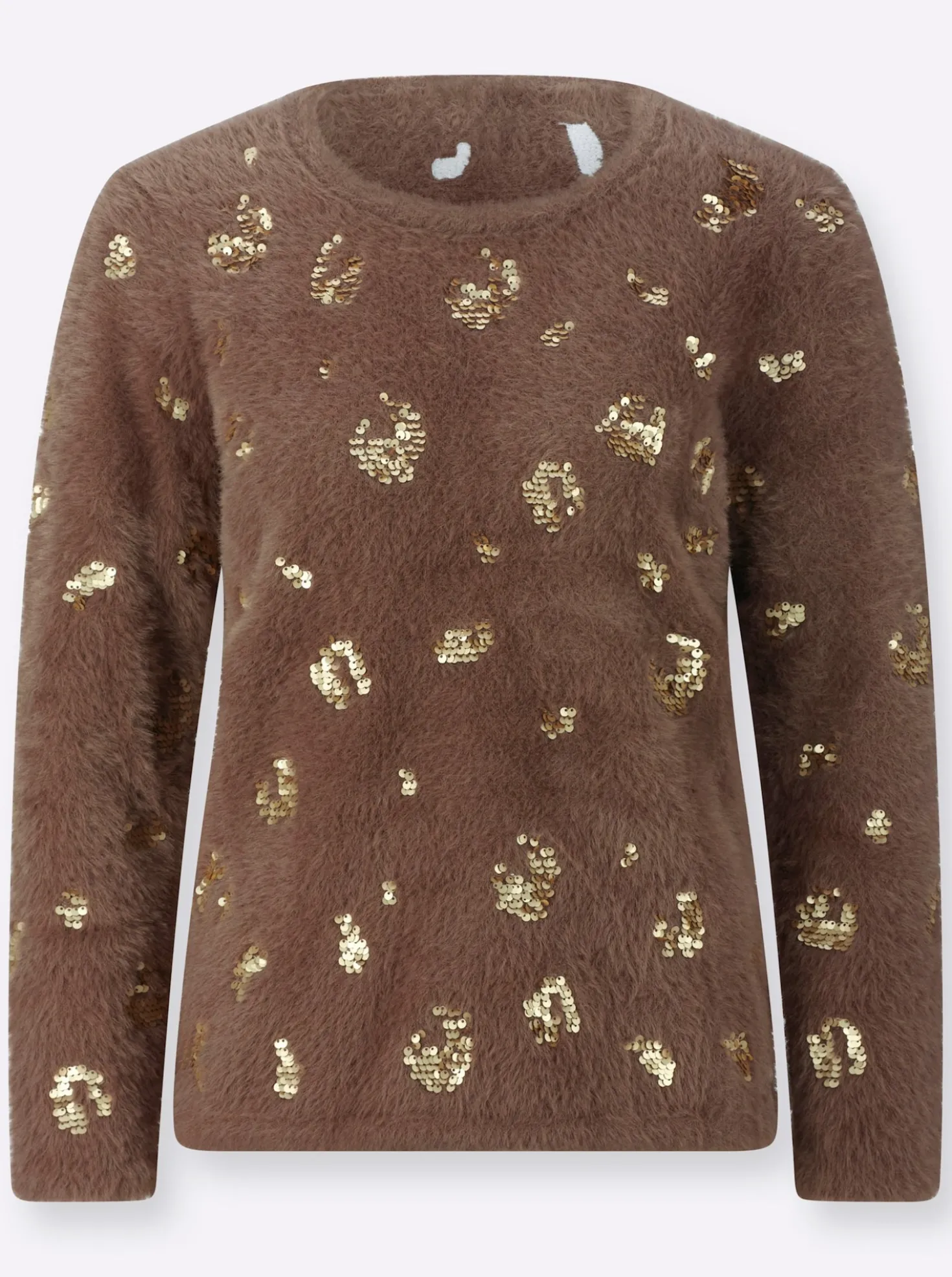 Langarm-Pullover mit Pailletten-Verzierung