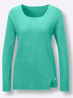 Langarm-Pullover mit seitlichem Schlitz