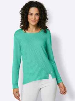 Langarm-Pullover mit seitlichem Schlitz