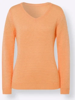 Langarm-Pullover mit Struktur-Strickmuster