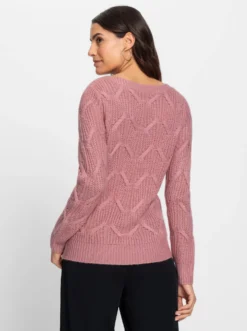 Langarm-Pullover mit U-Boot-Ausschnitt