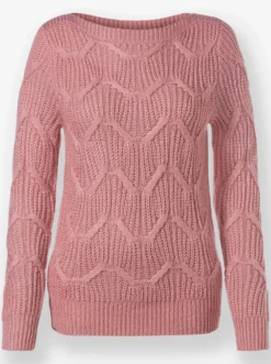 Langarm-Pullover mit U-Boot-Ausschnitt