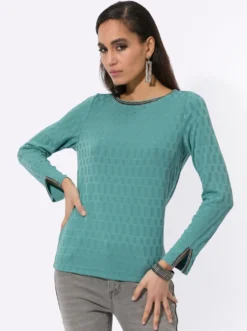 Langarmshirt in Jacquard-Struktur