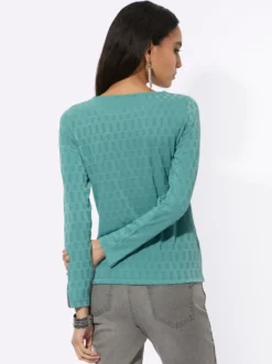 Langarmshirt in Jacquard-Struktur