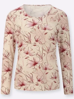 Langarmshirt mit floralem Dessin