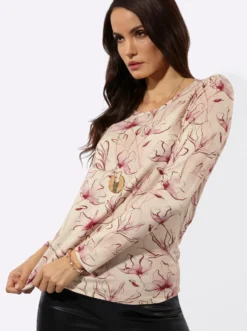 Langarmshirt mit floralem Dessin
