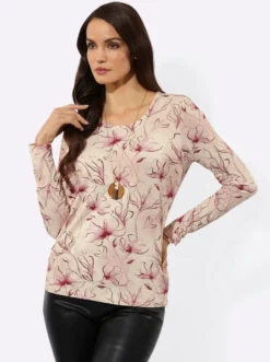 Langarmshirt mit floralem Dessin