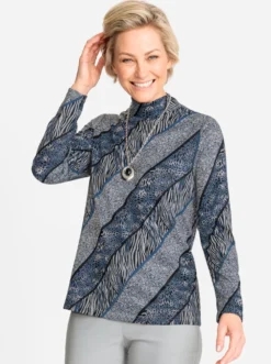 Langarmshirt mit Stehkragen