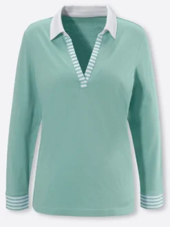 Langarmshirt mit Streifenpartien