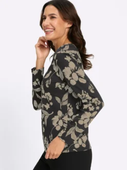 Langarmshirt mit Tropfen-Ausschnitt