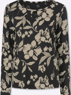 Langarmshirt mit Tropfen-Ausschnitt
