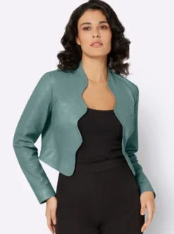 Lederblazer im Bolero-Stil