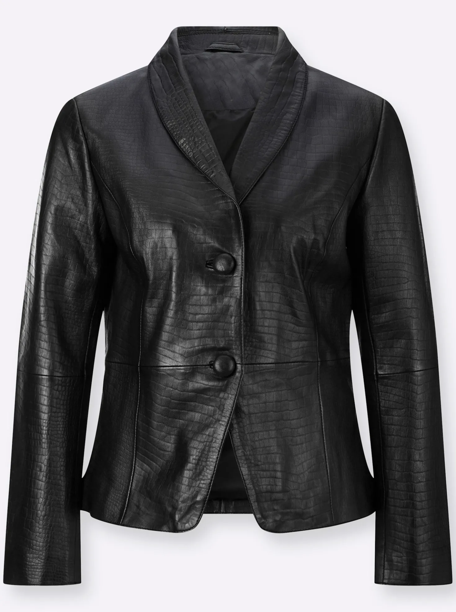 Lederblazer in Kroko-Prägung