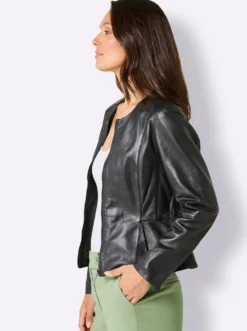 Lederblazer mit handschuhweichem Griff