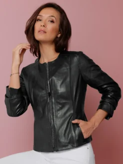 Lederblazer mit handschuhweichem Griff