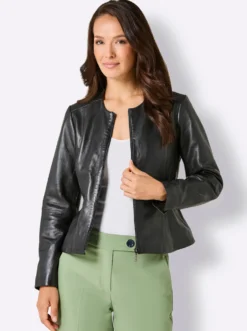 Lederblazer mit handschuhweichem Griff