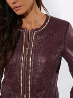 Lederblazer mit Perforierung