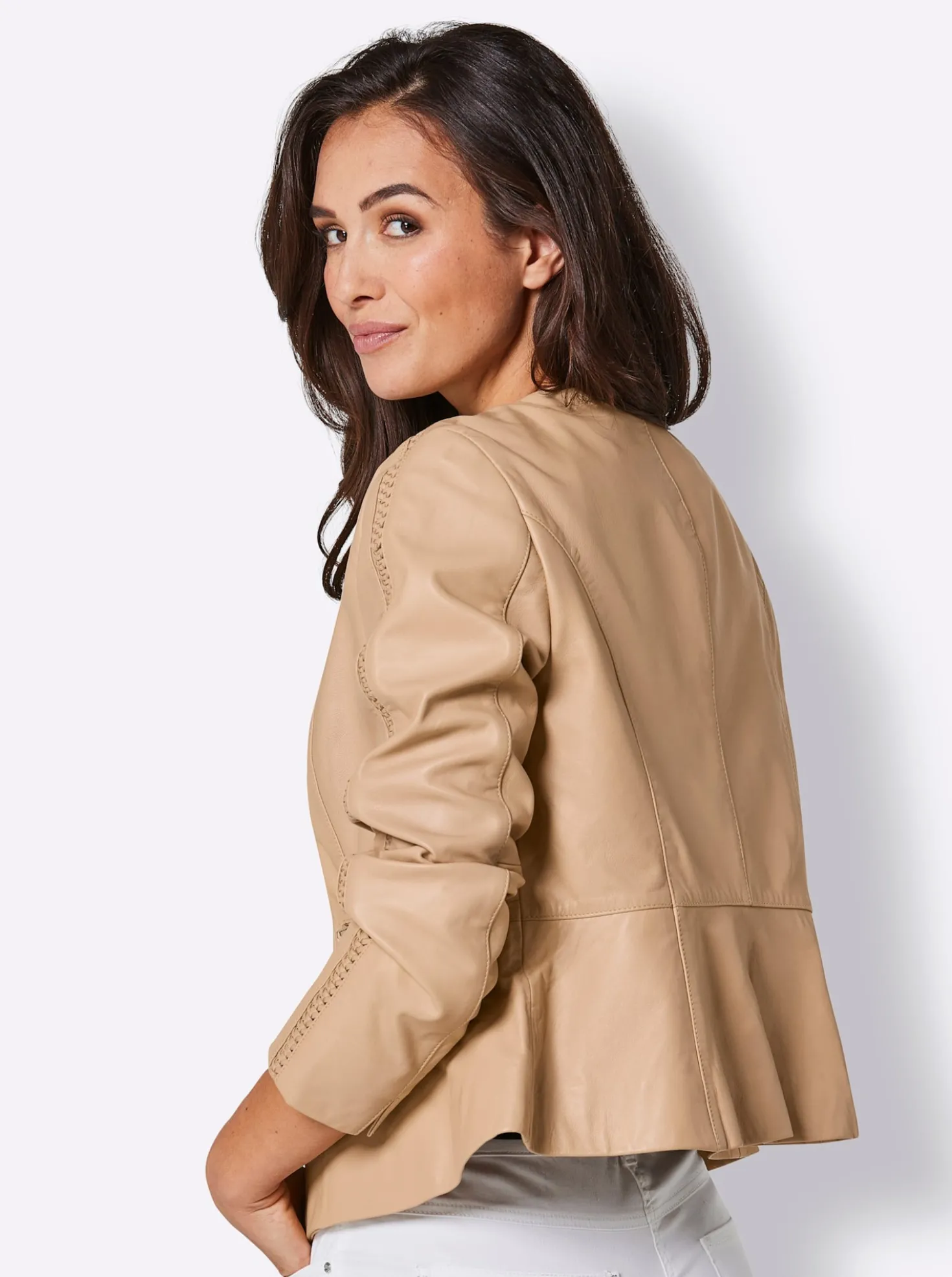 Lederblazer mit Schößchen