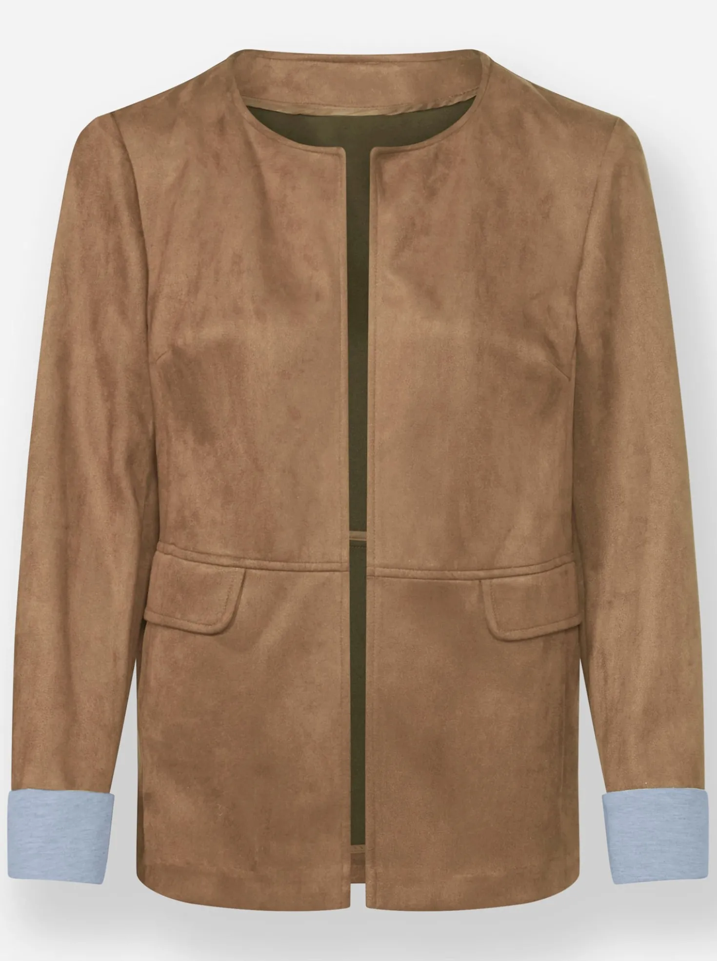 Lederimitat-Blazer in Velours-Optik