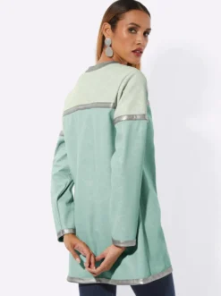 Lederimitat-Blazer mit Hakenverschluss
