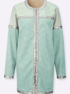 Lederimitat-Blazer mit Hakenverschluss