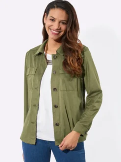 Lederimitat-Blazer mit Schultersattel