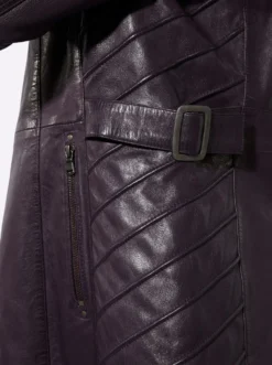 Lederjacke in kaschierender Longform